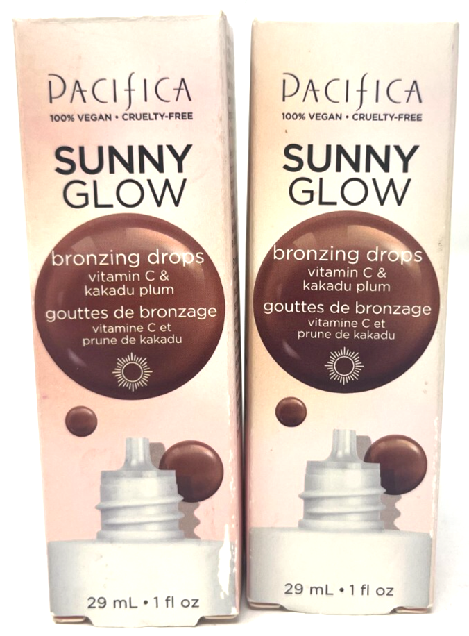 3PK Pacifica Sunny Glow Bronzing Drops Vitamin C & Kakadu Plum 1 FL OZ EA READ