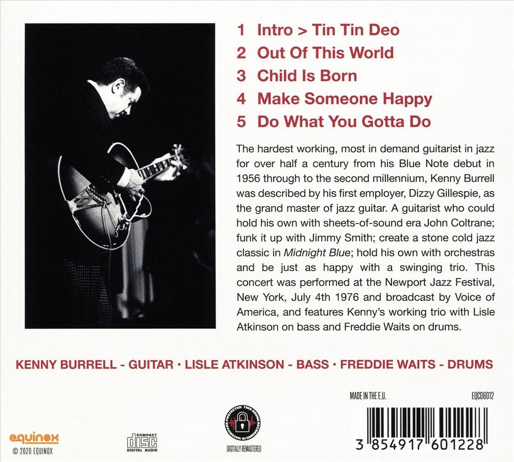 Kenny Burrell Trio Live at Newport Jazz Festival 1976 CD