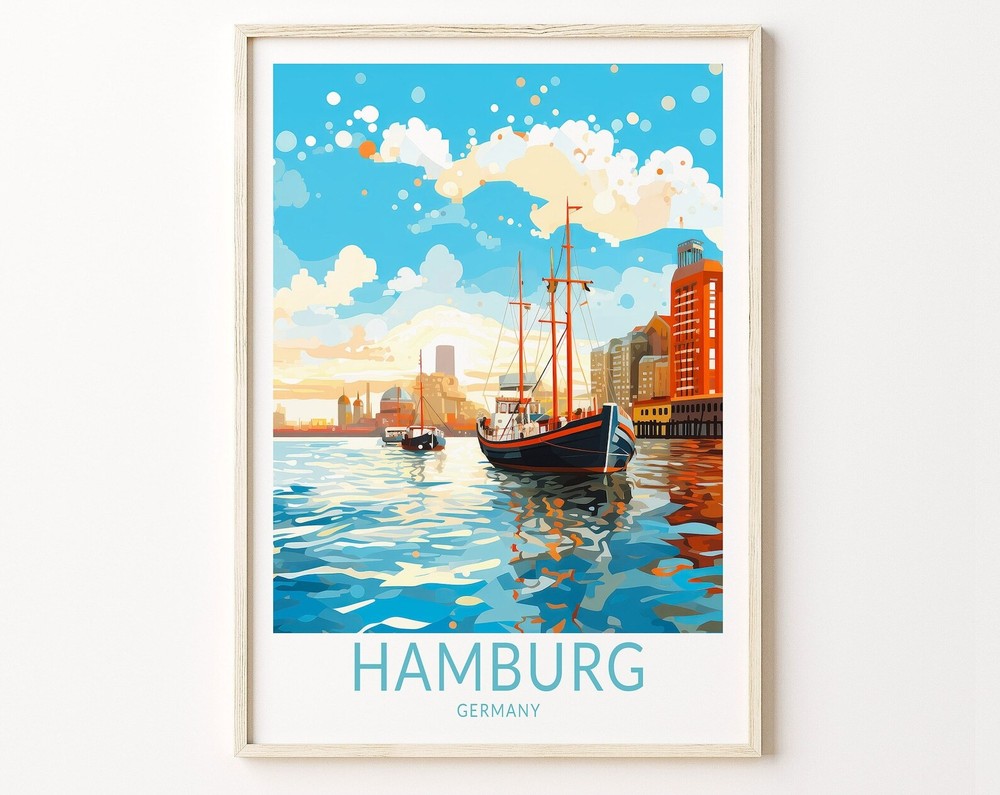 Hamburg Germany Travel Print Wall Art Hamburg Germany Travel Poster Europe