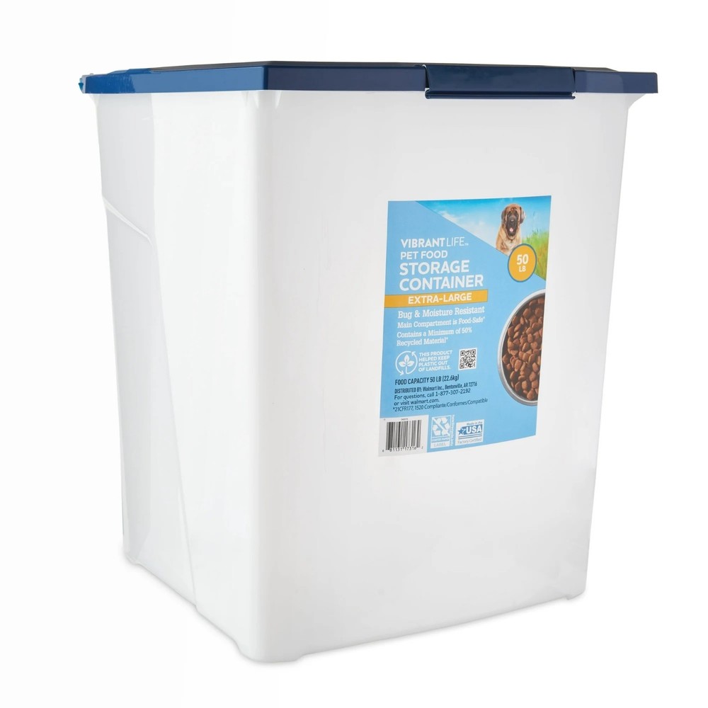 Heavy-Duty 50lb Extra Large Pet Food Storage Container with Secure Locking Lid for Dogs and Cats  