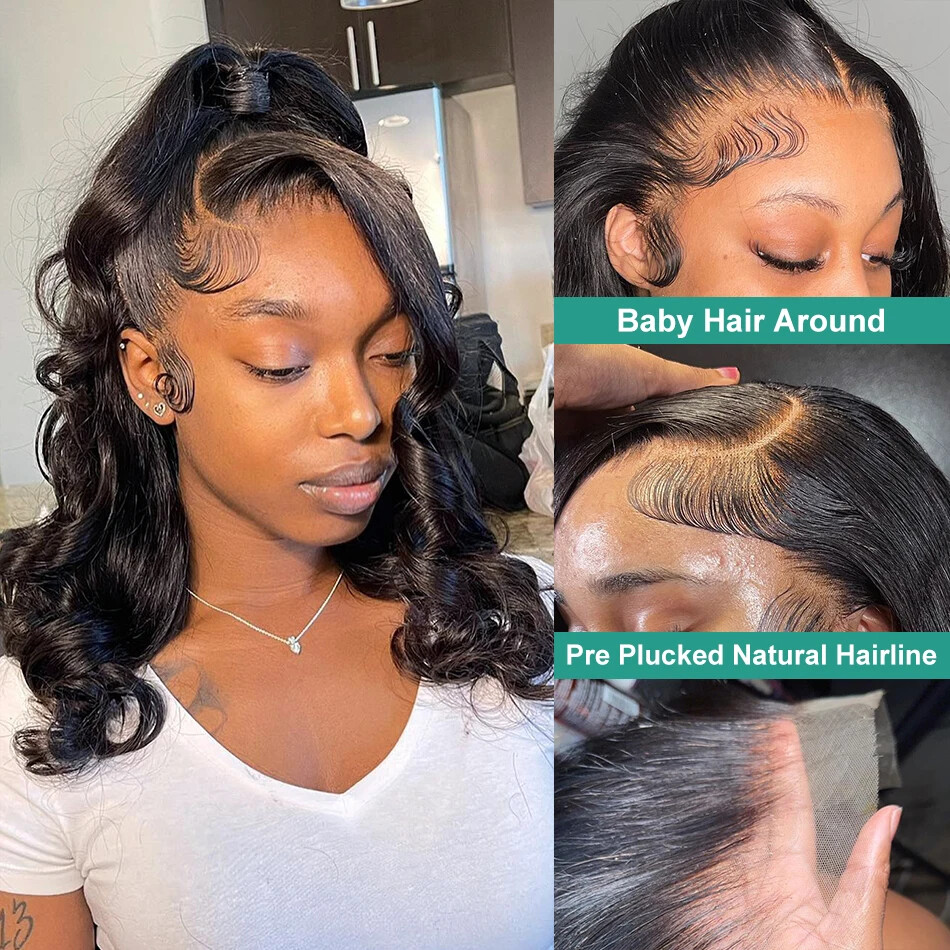 13x6 Body Wave Glueless Lace Front Wig 5x5 Transparent Bob Human Hair Remy