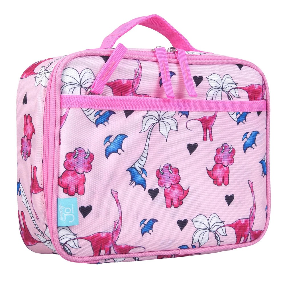 tJumpOff Jo Insulated Lunch Box – Durable, Reusable for Kids – Pink Dino New