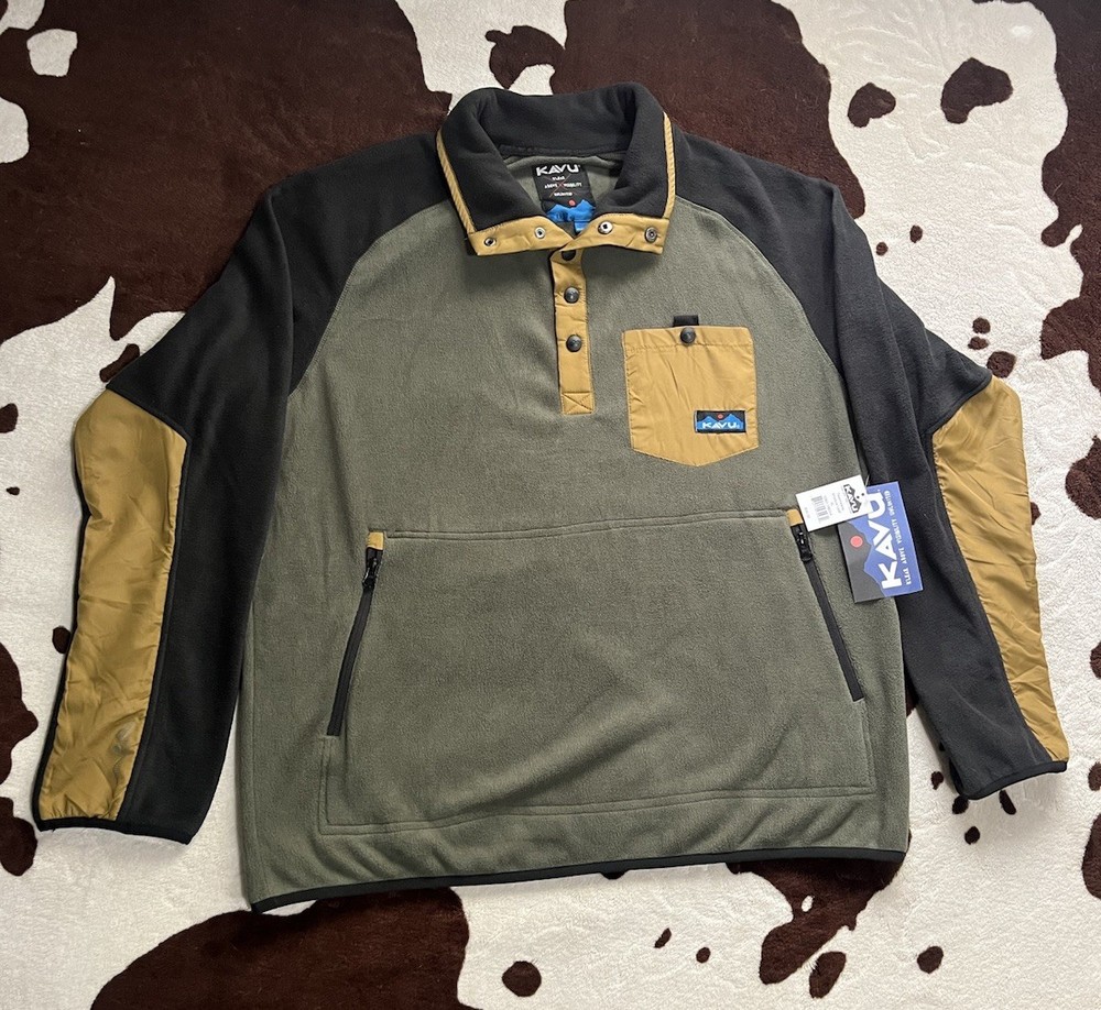 Kavu Men's Teannaway Fleece Pullover Shadow Leaf Green Size XL New with Tags