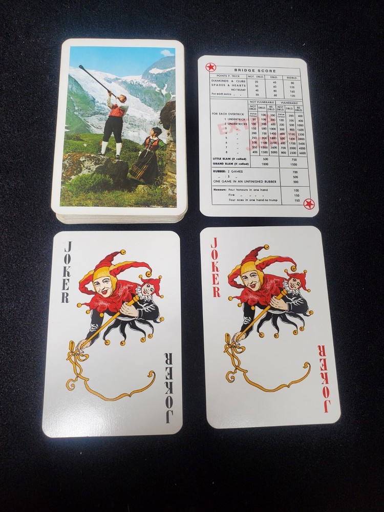 Piatnik Vienna playing cards Alphorn Swiss Alps player Ace of Hearts 81 045