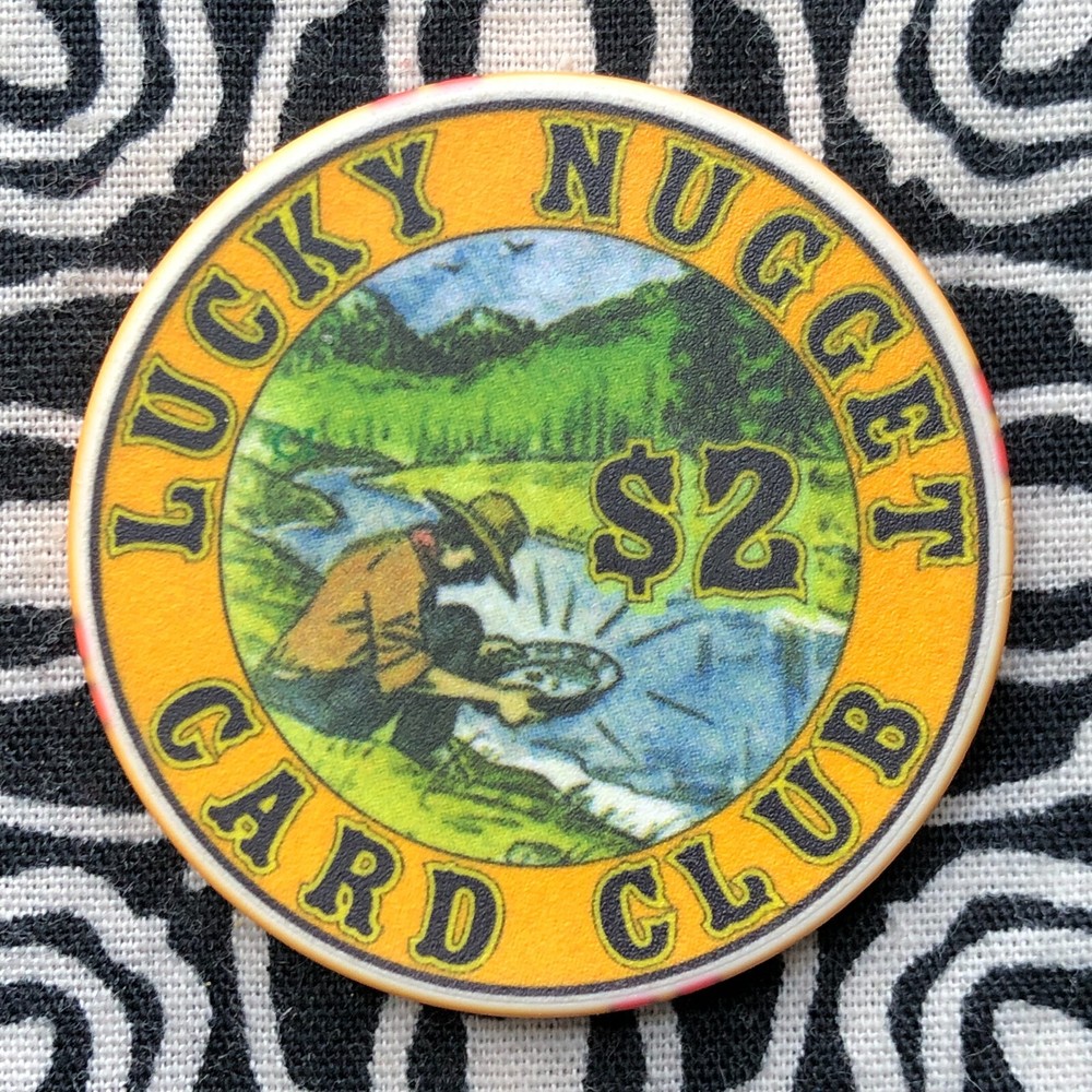 Lucky Nugget Card Club/Gambling Hall $2 Deadwood, South Dakota Poker Casino Chip