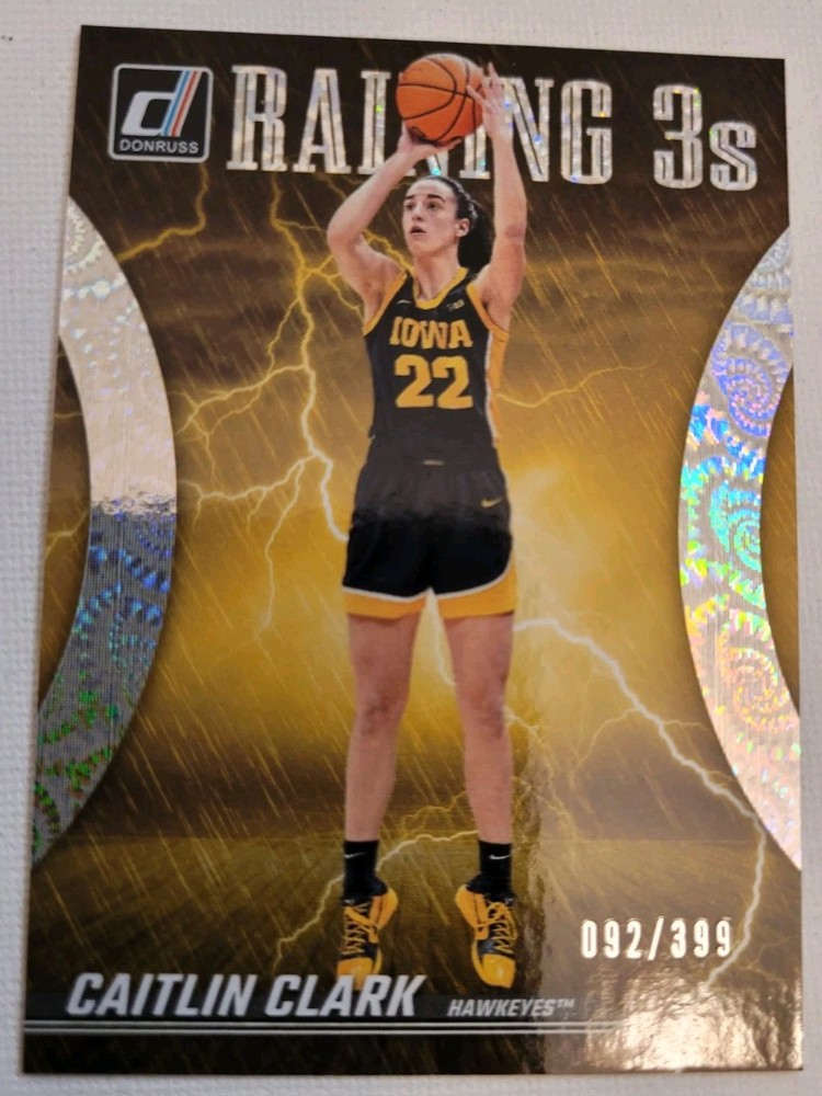 2024 Panini Reigning 3's Vortex Caitlin Clark Rookie RC Card 92/399 #R2 Collectible Basketball Memorabilia