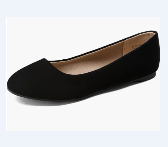 DREAM PAIRS Black Size 7 Women’s Sole-Simple Ballerina Walking Flats