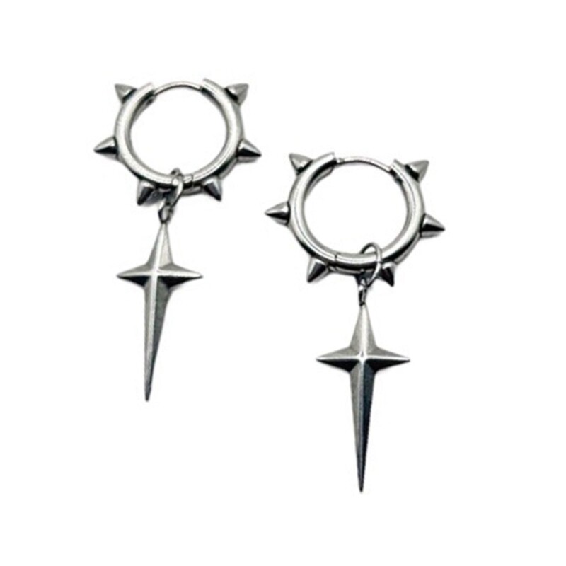 Personalized Crucifix Pendant Earrings Adornment Delicate Cone Adorned Ear Rings