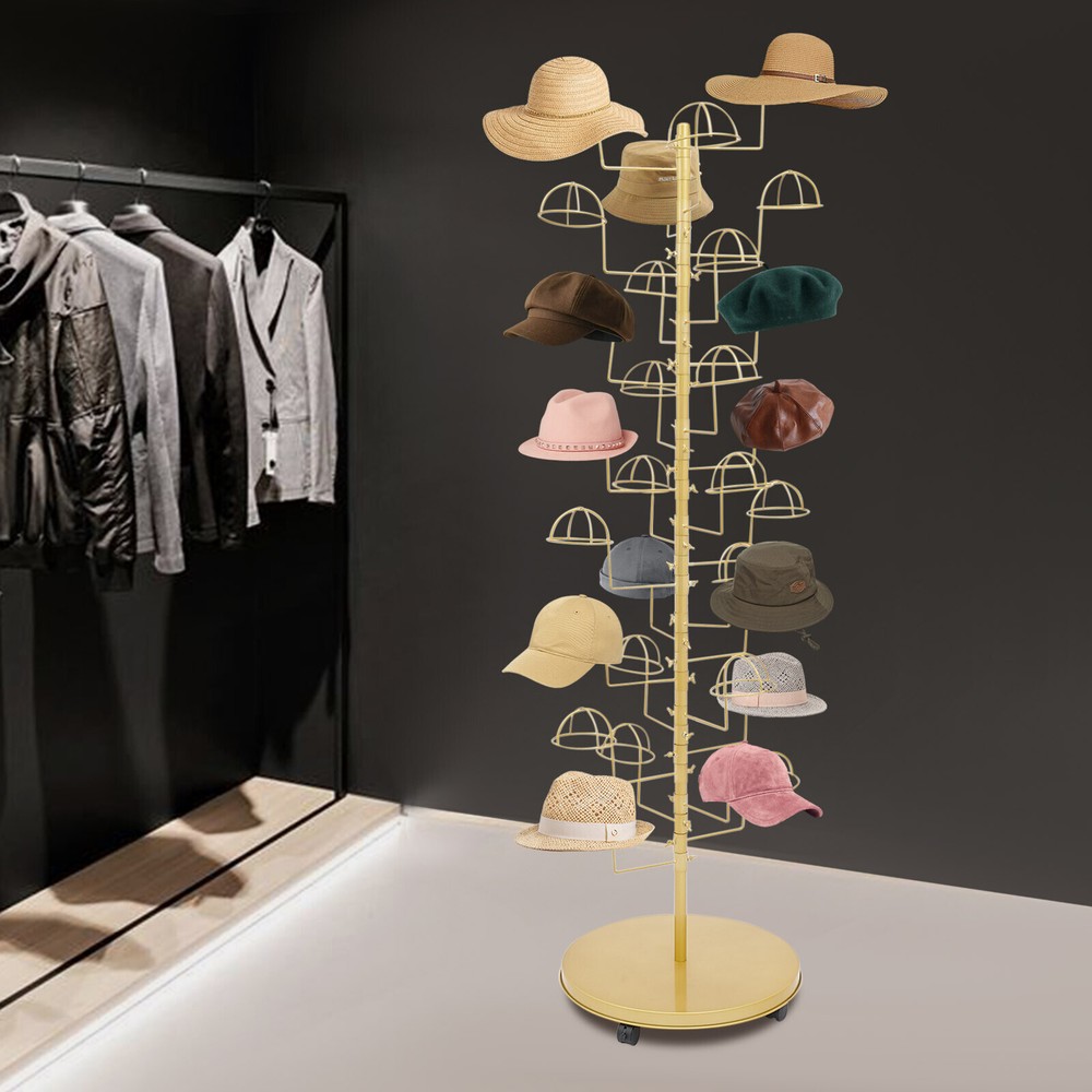 Freestanding Metal Hat Rack with 30 Hooks for Stylish Storage