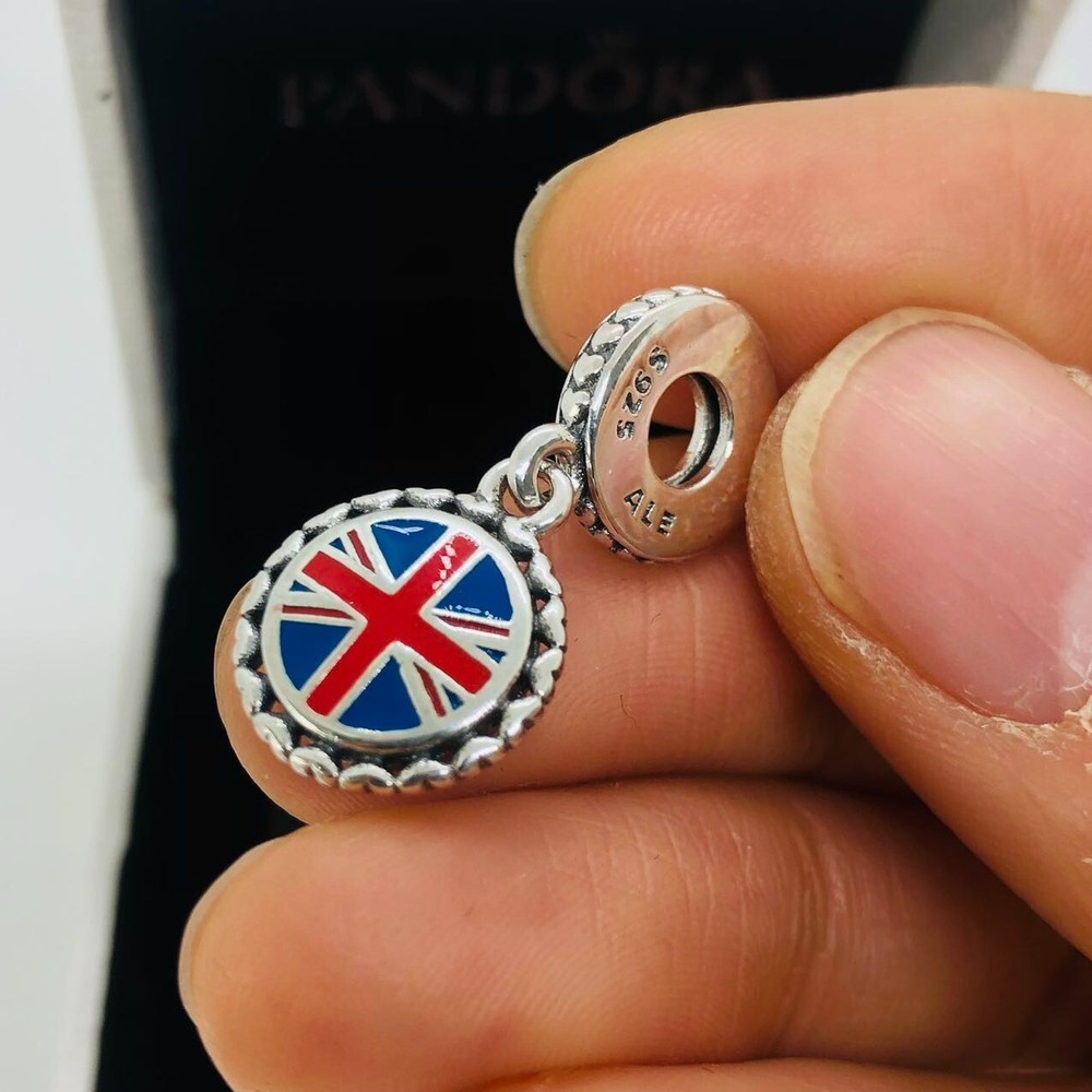Pandora England Flag Dangle Charm S925 Sterling Silver