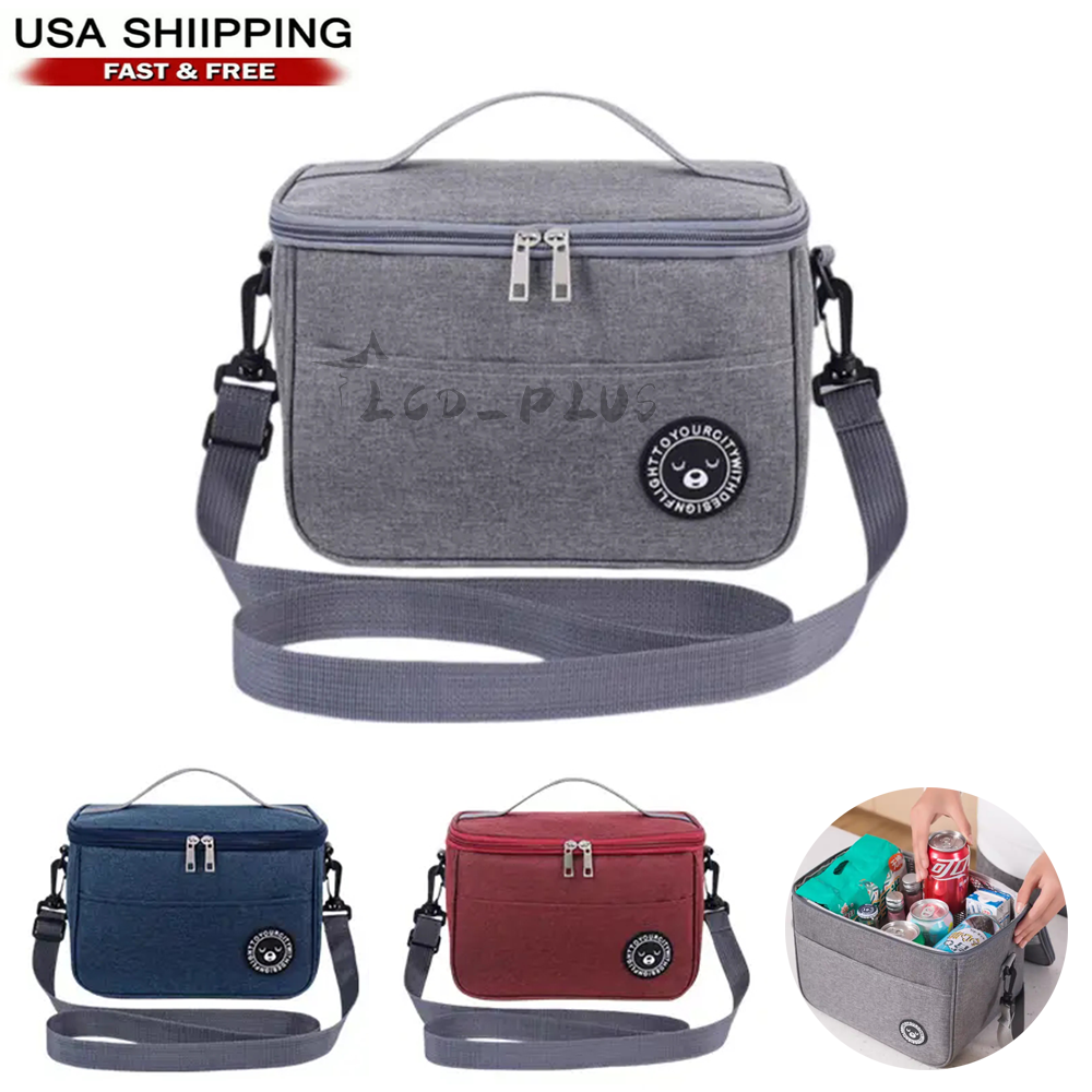 Lunch Bag for Work School Women Men Kids Insulated Lunch Box Adjustable Strap US