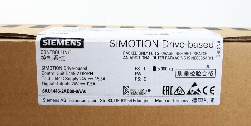 6AU1445-2AD00-0AA0 1PCS NEW SIEMENS Drive-based Control Unit 6AU1445-2AD00-0AA0