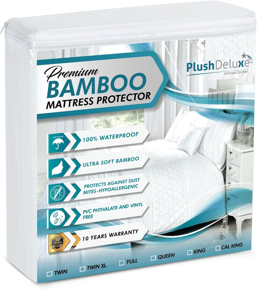 Premium Twin Bamboo Mattress Protector – Waterproof, Breathable & Ultra Soft
