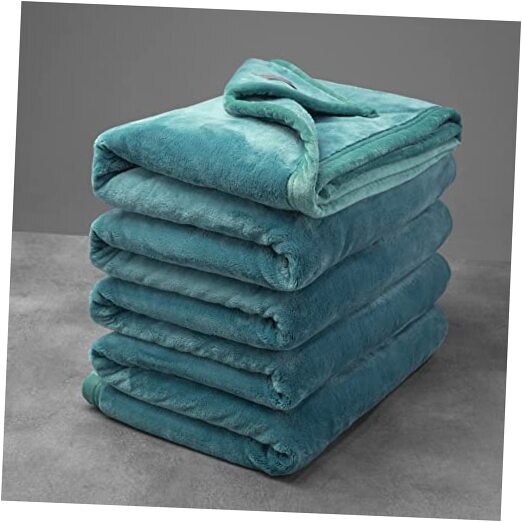 Extra Thick Hearty Plush Flannel Blanket () - 500GSM Twin 60x80 Deep Turquoise
