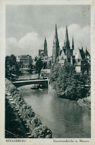 Postcard Strasbourg garrison church Münster (no. 9158)