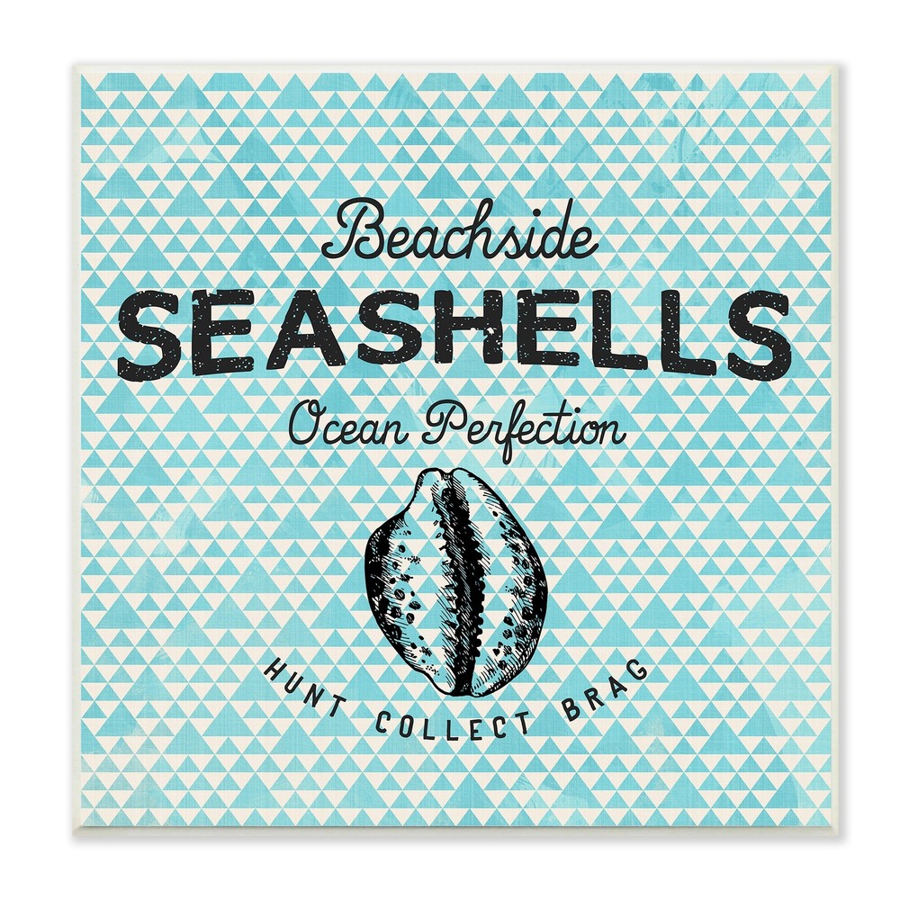 Stupell Beachside Seashells Ocean Perfection with Shell Art  12x12