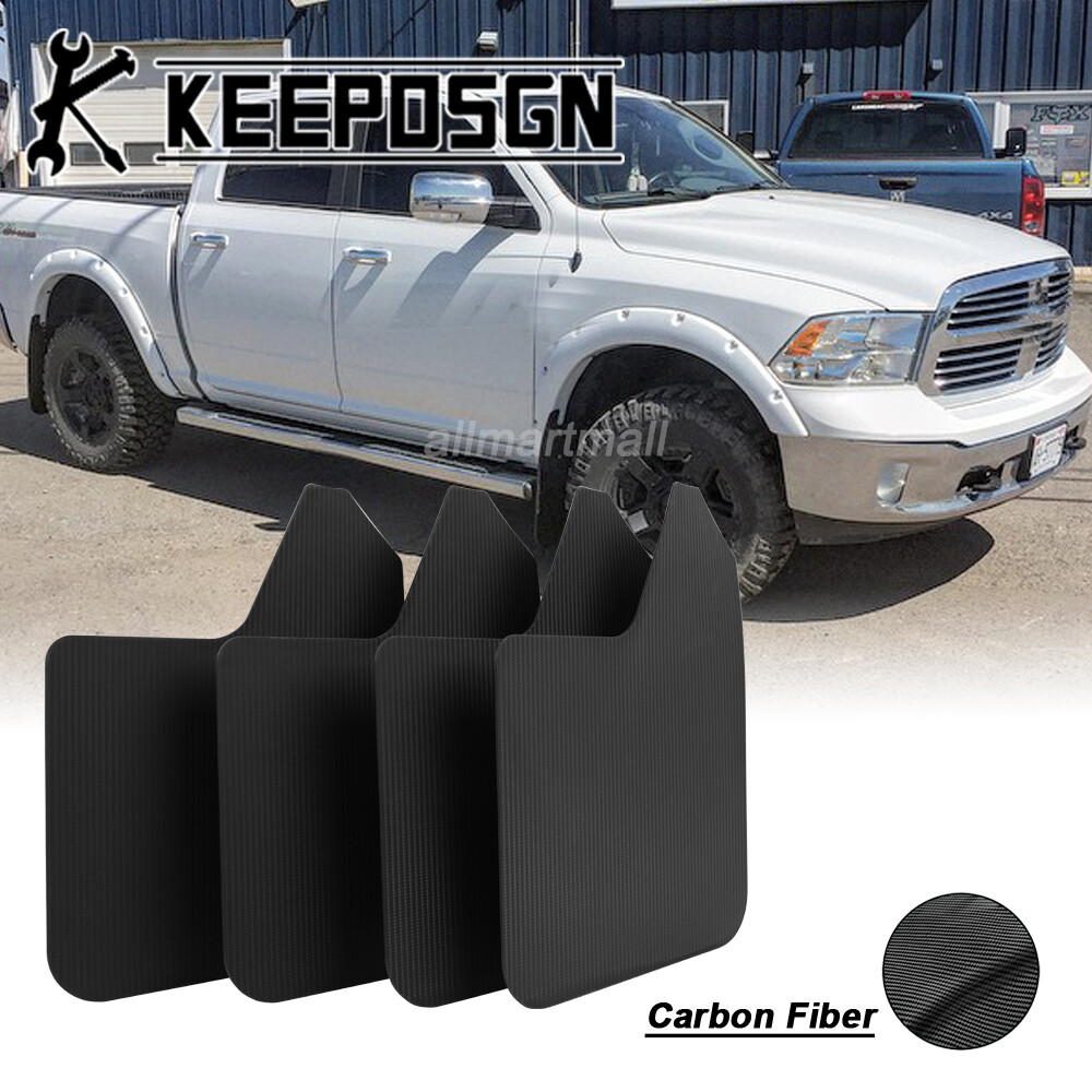 For Dodge Ram 1500 CARBON FIBER Truck Mud Flaps Splash Guard Wheel Fender Flares