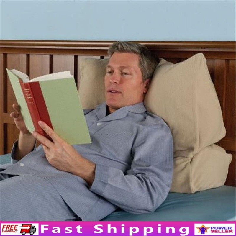 Adjustable Reading Pillow with Antimicrobial Support for Back Neck Soft Gel Fiber