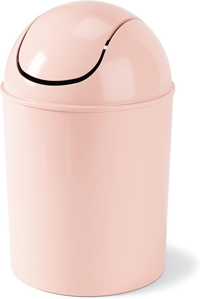 Umbra 1.25-Gallon Mini Waste Can w/Swing-Top Lid - Small Garbage Bin for Pink
