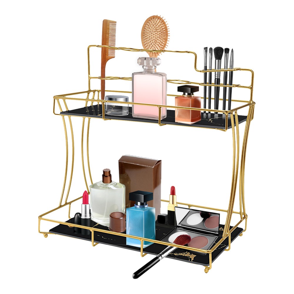 2 Removable Tier Bathroom Organizer Countertop Makeup Shelf Tray for Bedroom