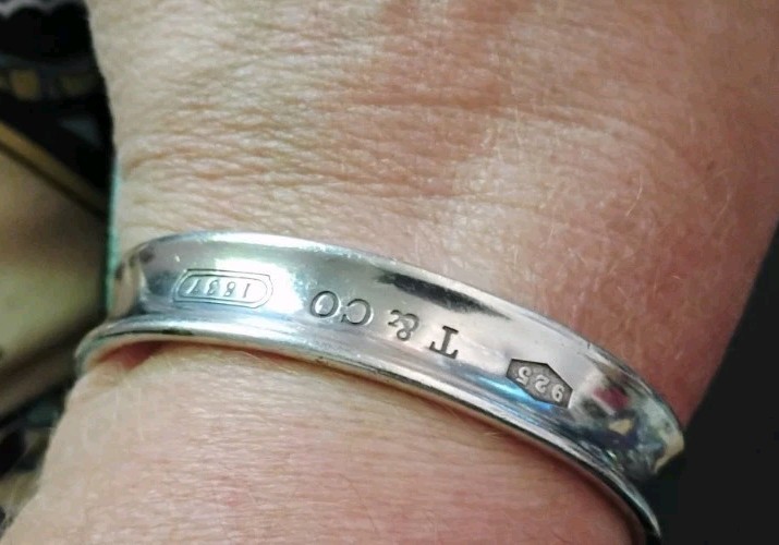 Vintage 1997 Tiffany & Co 1837 Cuff Bracelet 925 Sterling Silver Stamped Inside