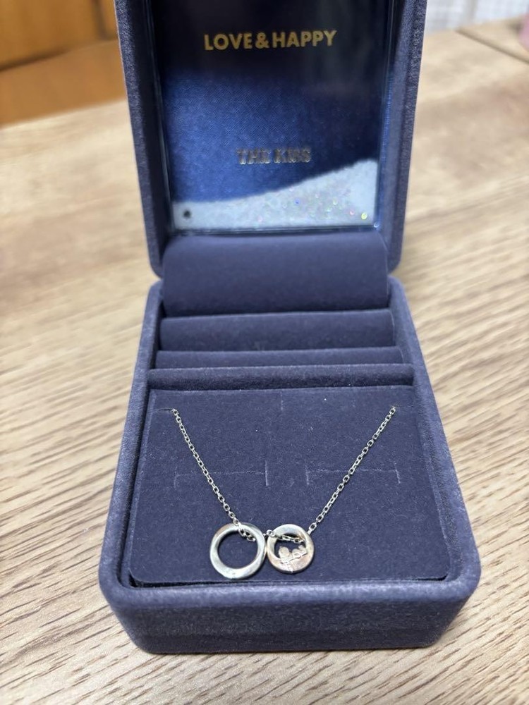 925 Silver Snoopy Necklace with Adjustable Overlapping Rings Chain