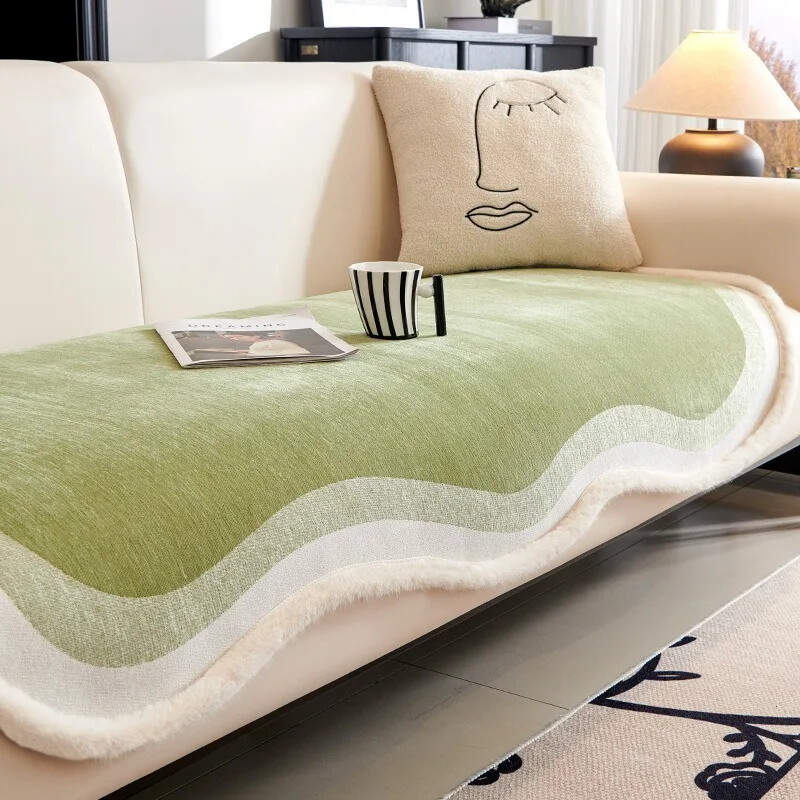 Super Soft Non-Slip Plush Sectional Sofa Cover Furniture Protector