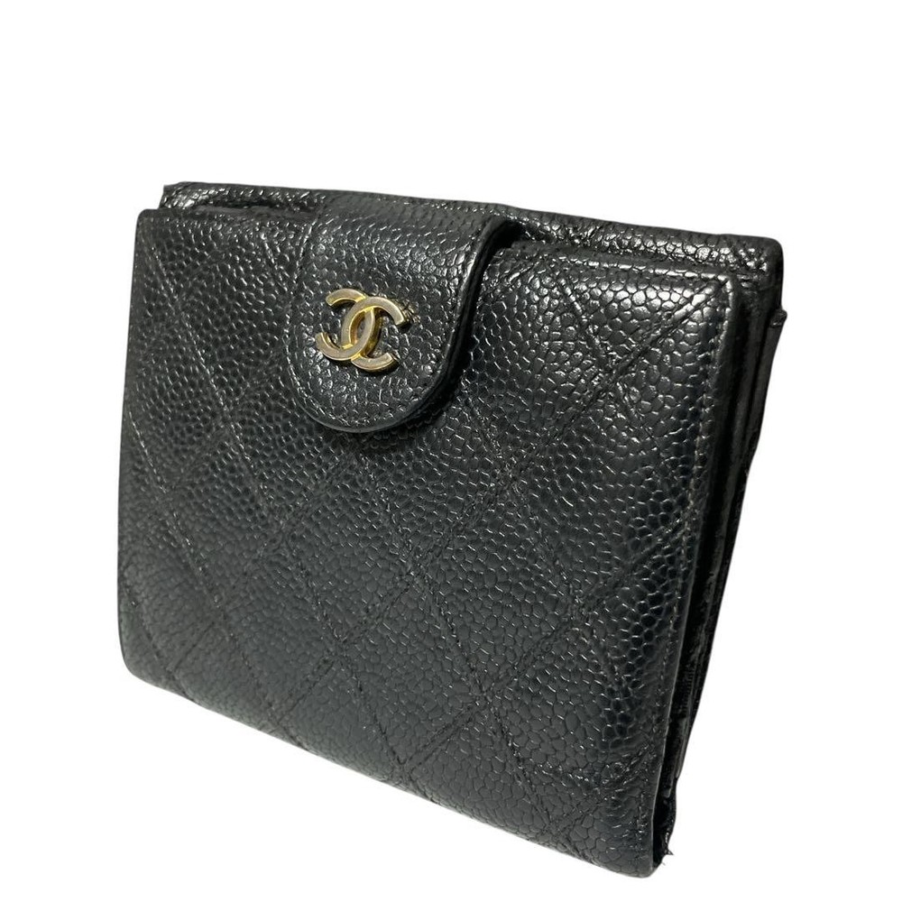 Chanel Caviar Leather Black Bifold Wallet