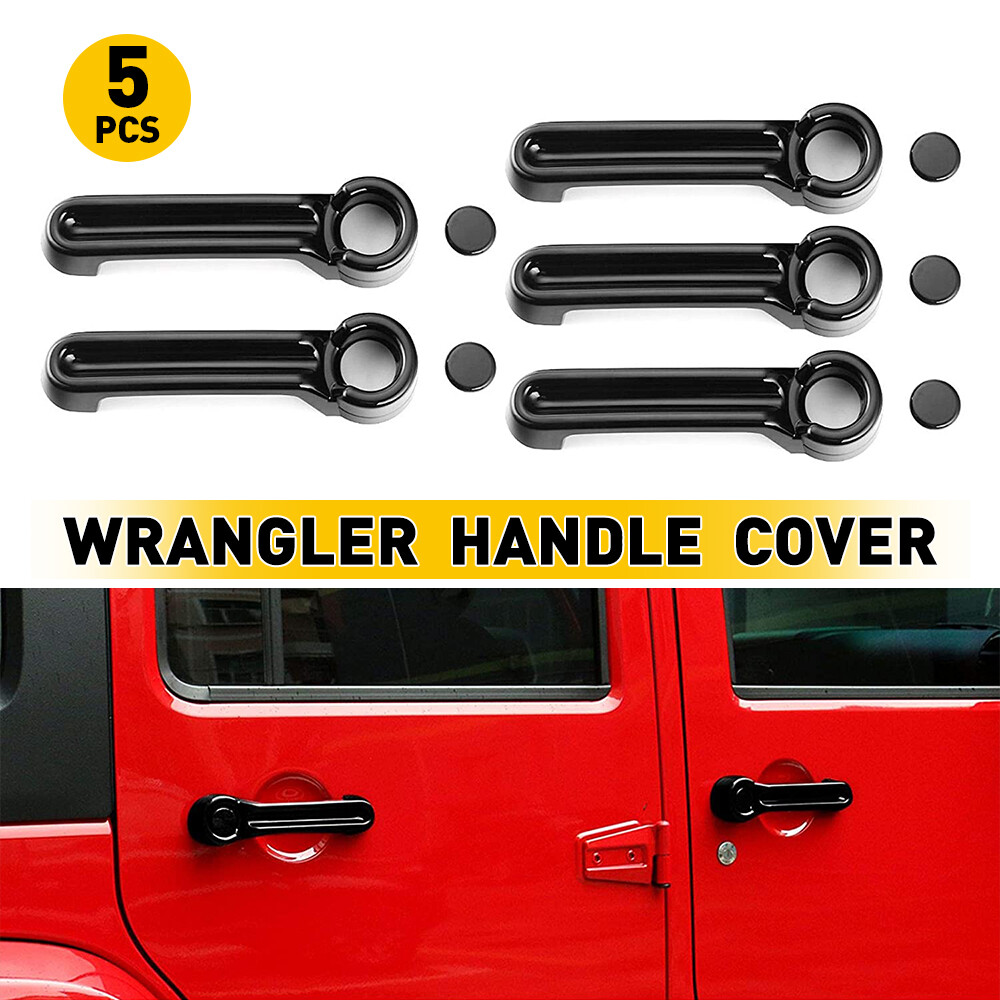 5x Door Handle Recess Guard Cup Bowl Trim Cover for 2007-2018 Jeep Wrangler JK