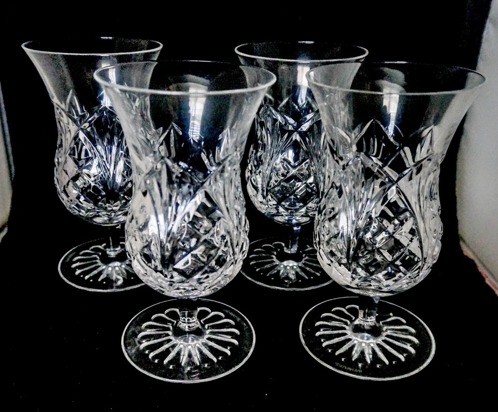 New 4 Waterford Cut Crystal Waterville Iced Tea Soft Drink Goblets