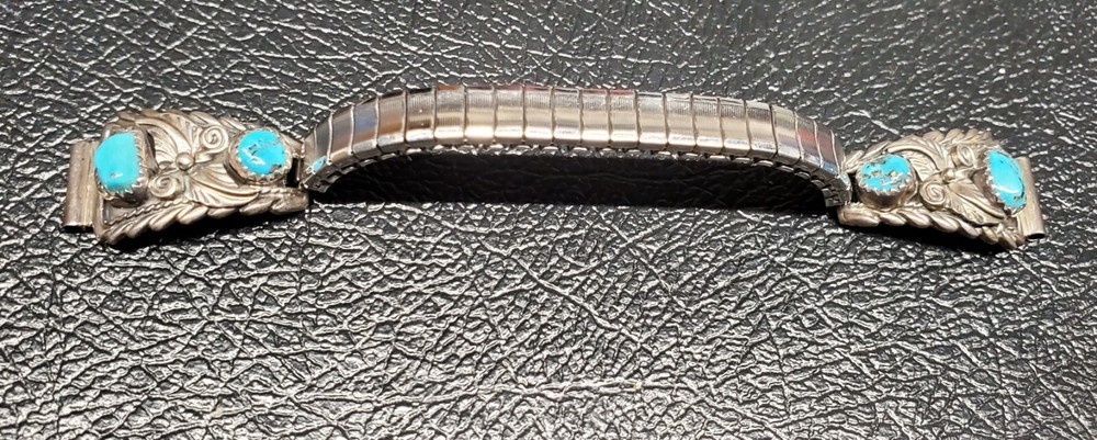 Sterling silver Turquoise Navajo Native watch band/bracelet Marked 100% S.S.