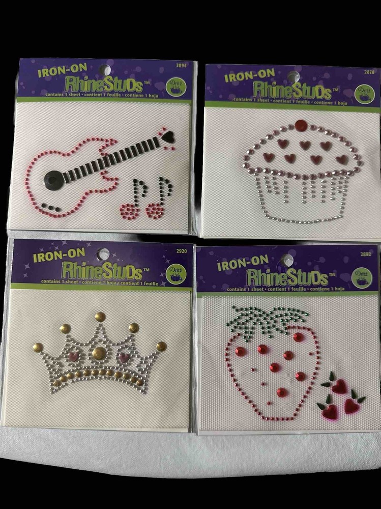 Iron On Rhinestuds Set Of 4 New