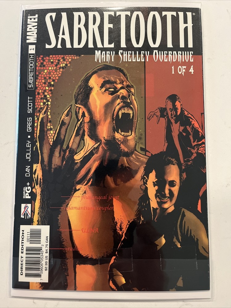 Sabretooth: Mary Shelley Overdrive #1: Marvel Comics (2002) BAGGED BOARDED