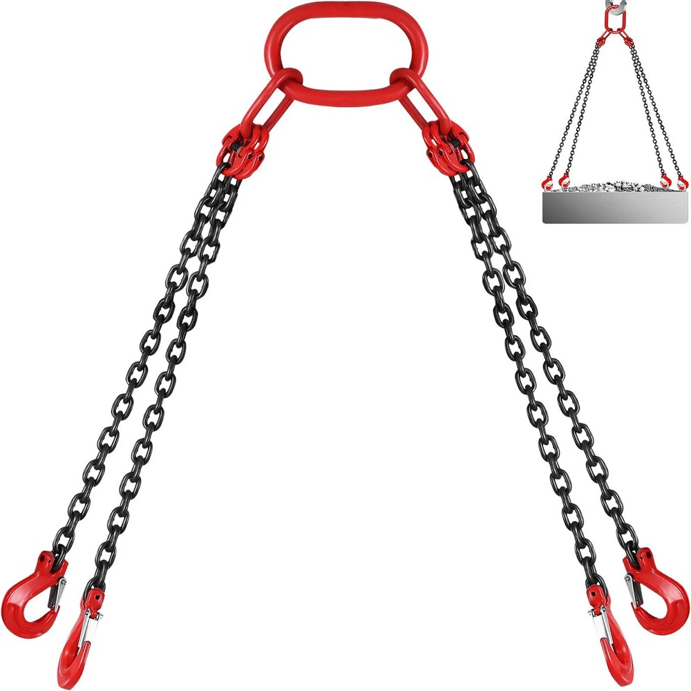 Chain Sling, 5/16 inch x 5 ft Lifting Chains with Hooks, G80 Engine Chain Hoist