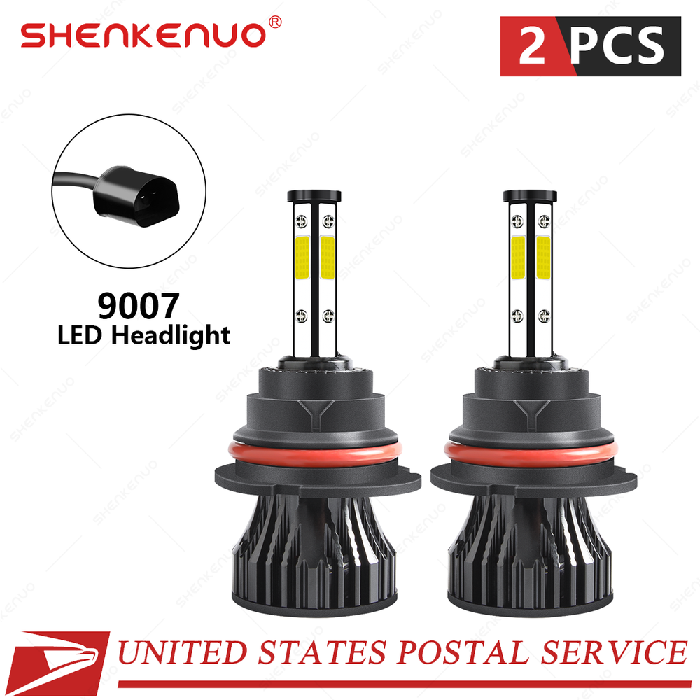 2-Pack 9007 HB5 LED Headlight Bulbs Conversion Kit 6000K High Low Beam Super White Light