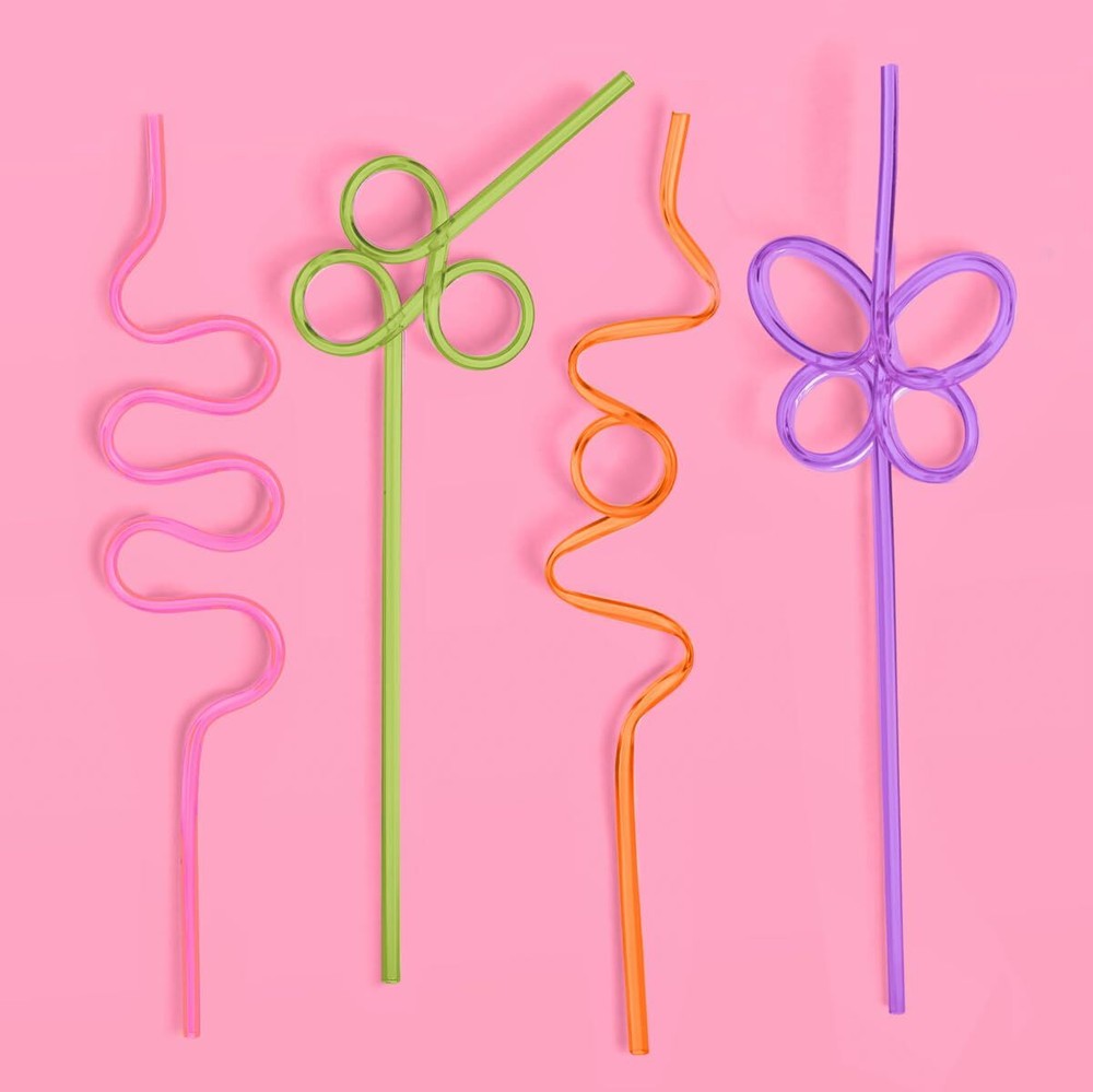 Rainbow Reusable Straw Set - 20pc for Parties & Events