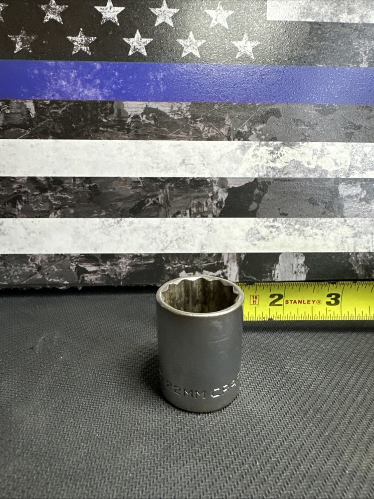 Vintage Craftsman 1/2” Drive 12 Point Deep Socket  =V= Free Ship!! 22mm