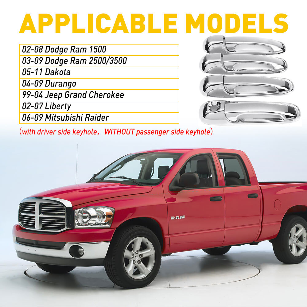 Upgrade Your Ride with a Chrome Door Handle for Dodge Ram Dakota Durango Jeep Grand Liberty Mitsubishi M