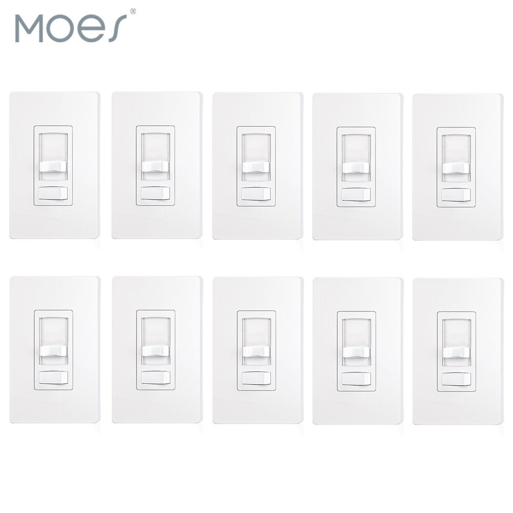 MOES Dimmer Light Switch Single Pole / 3-Way - Incandescent / LED / CFL 10 Pack