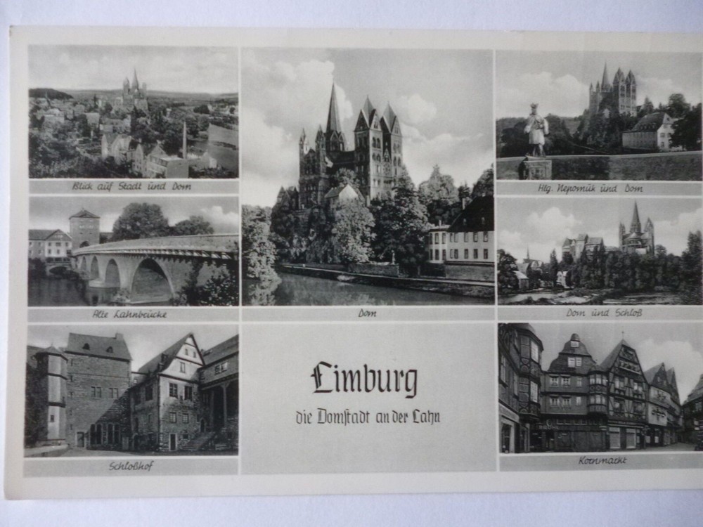Postcard Limburg Cathedral City on the Lahn 1953