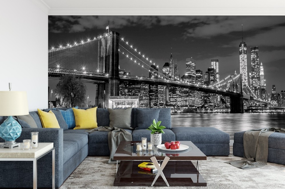 3D New York Bridge ZHUA2363 Wallpaper Wall Murals Removable Self-adhesive Ann