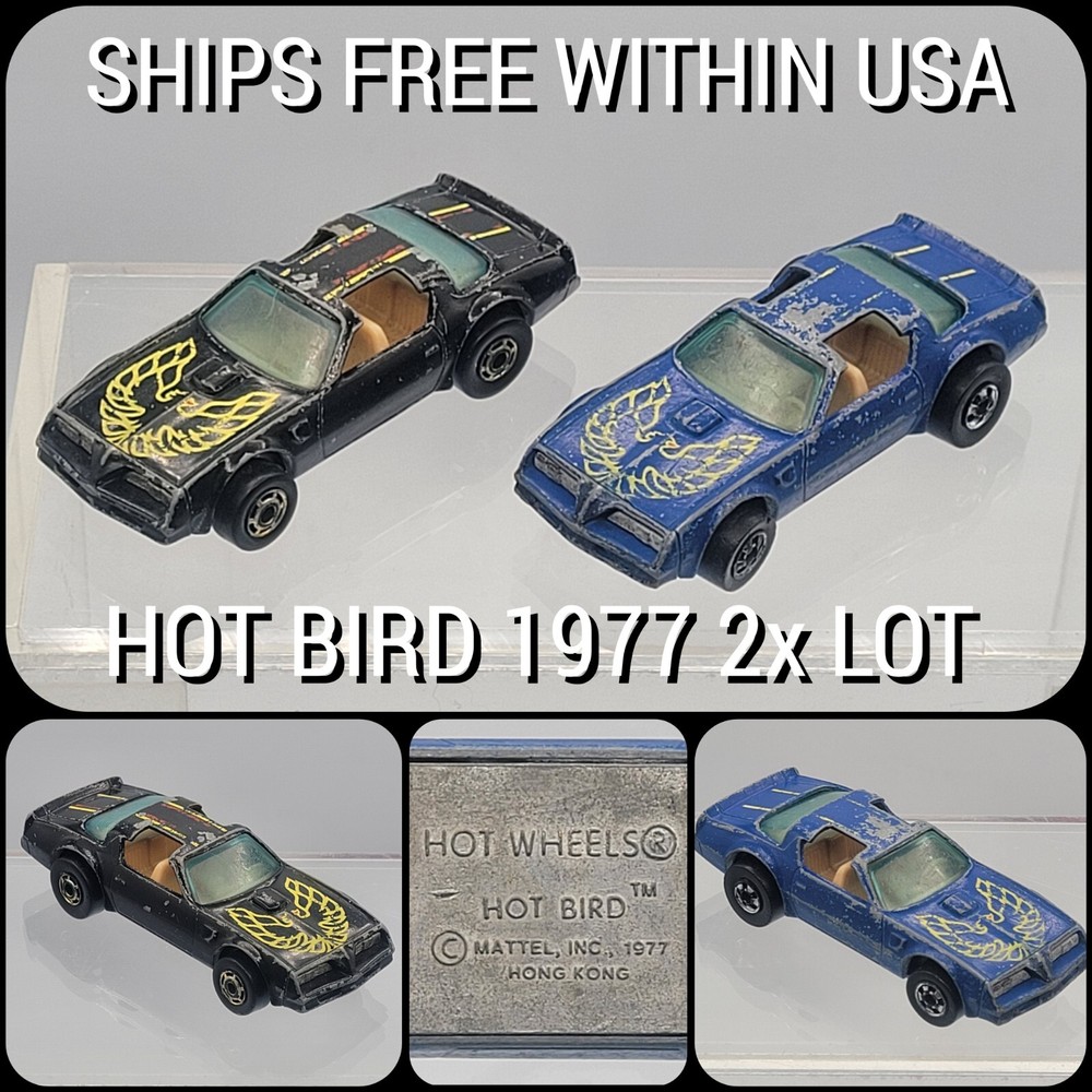 1977 Hot Wheels Blue Black Hot Bird Pontiac Firebird Trans Am Hong Kong Vintage
