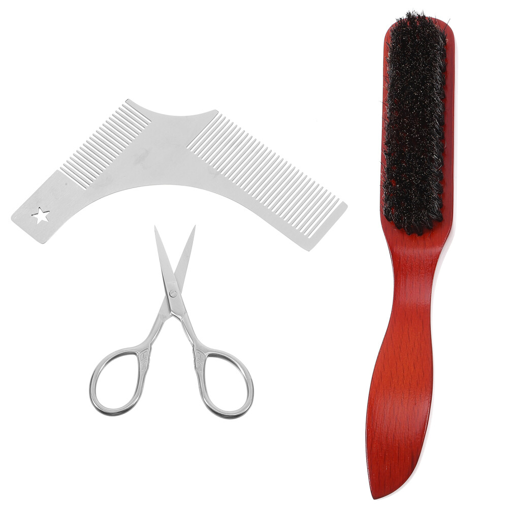 Grooming Styling Comb Mustache Styling Kit Beard Brush Wooden Beard Comb Brush