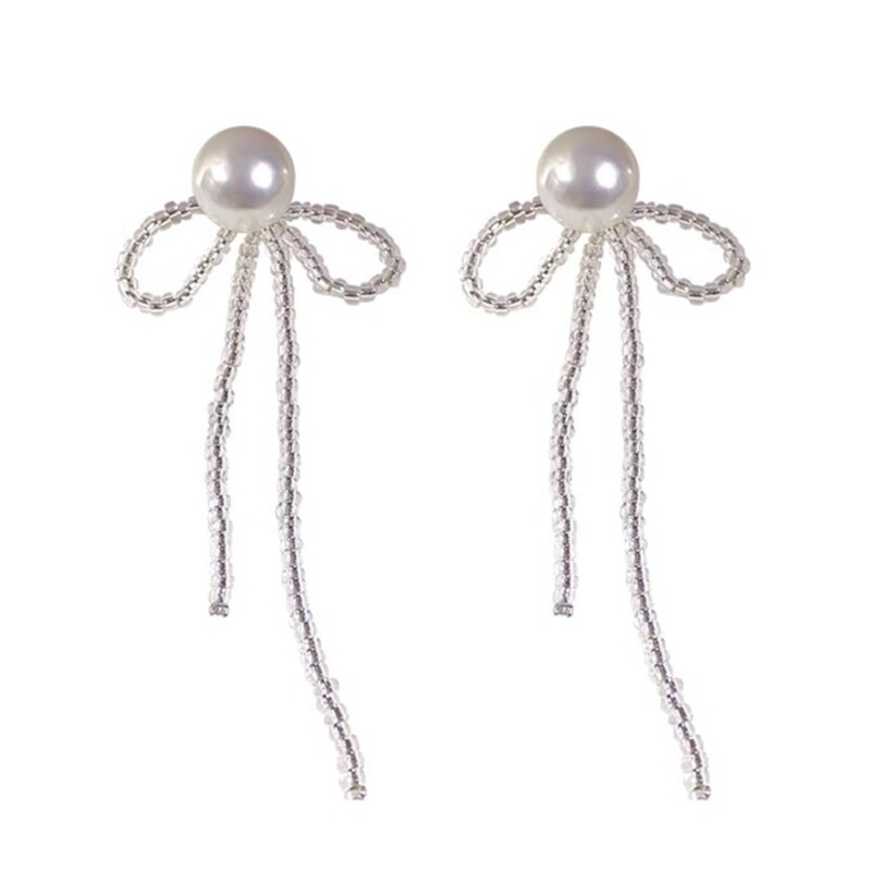 Bowknot Dangle Earrings for Daily Wear with Pendant Drop Design