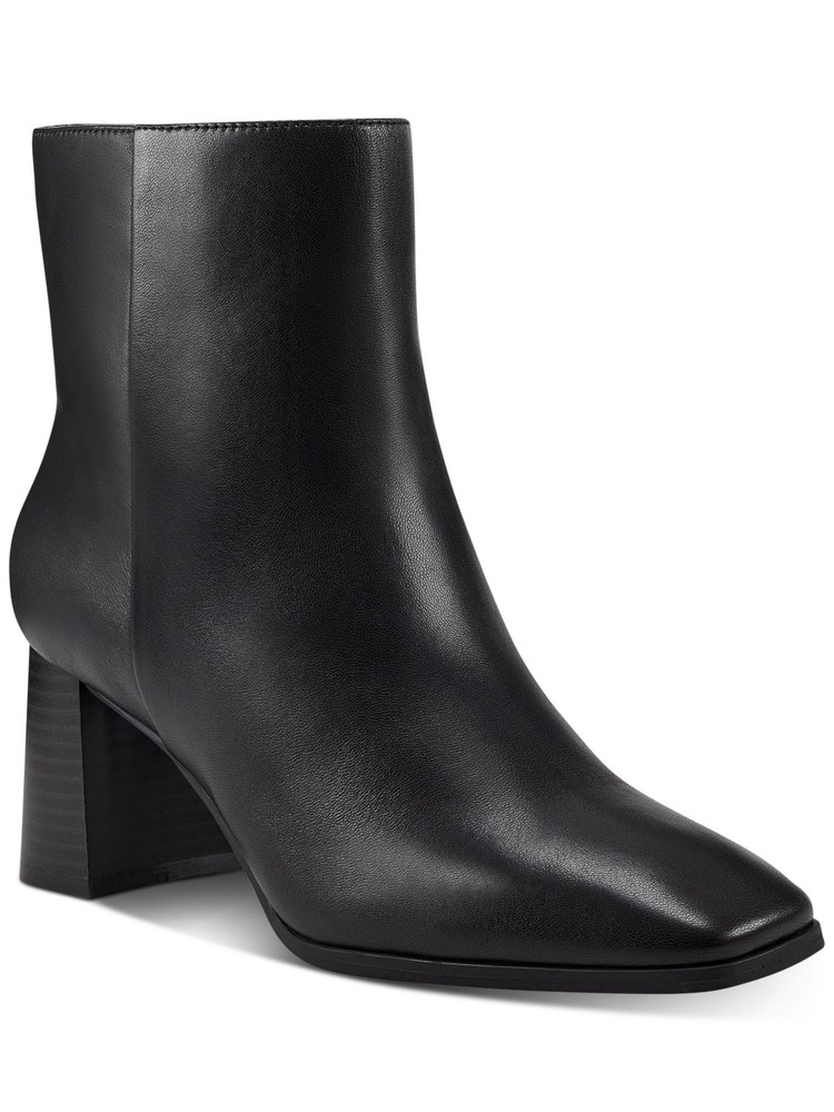 INC Womens Black Arch Support Dasha Square Toe Block Heel Leather Booties 7 M