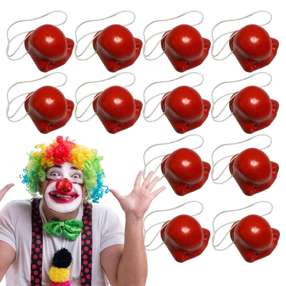 3/6/12pcs Clown Nose Rubber Costume Nose With Strap Halloween Party Decoration