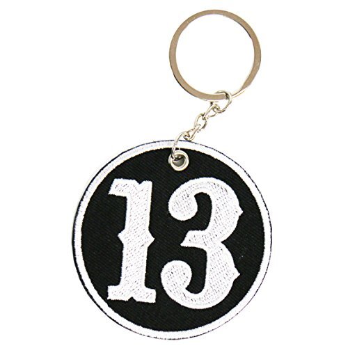 Double Sided 3x3 Circle 13 Embroidered Patch Premium Keychain-image