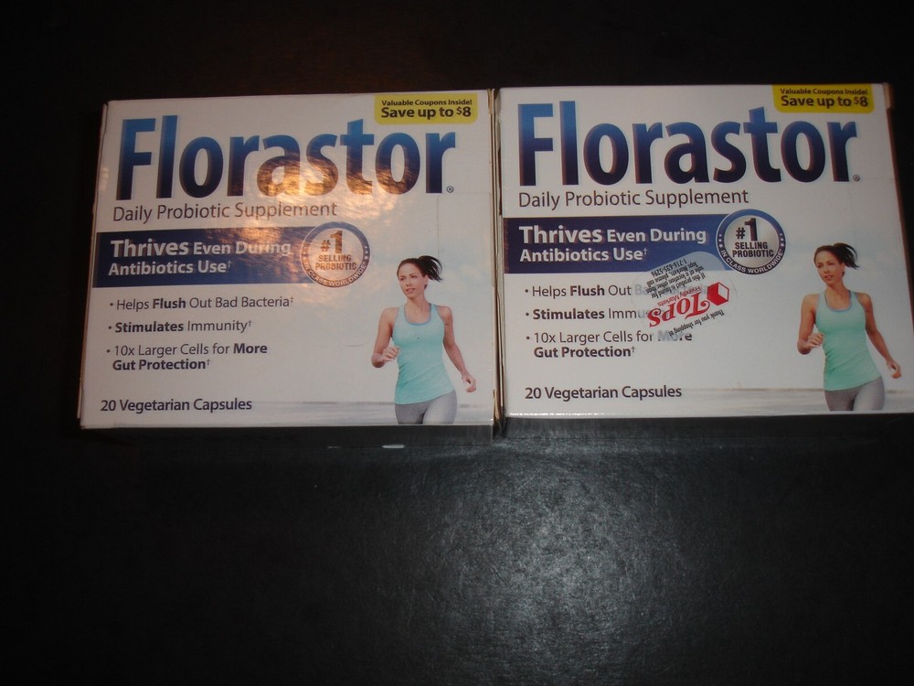 2 FLORASTOR DAILY PROBIOTIC SUPPLEMENT THRIVES,40 VCAPS TOTAL,NEW SEALED