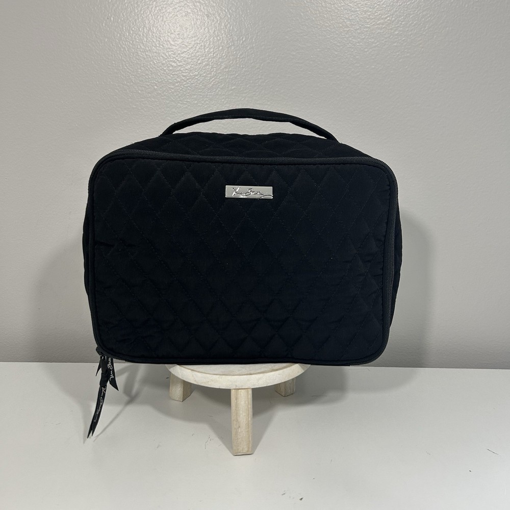 Vera Bradley Blush & Brush Makeup Cosmetic Case Classic Black
