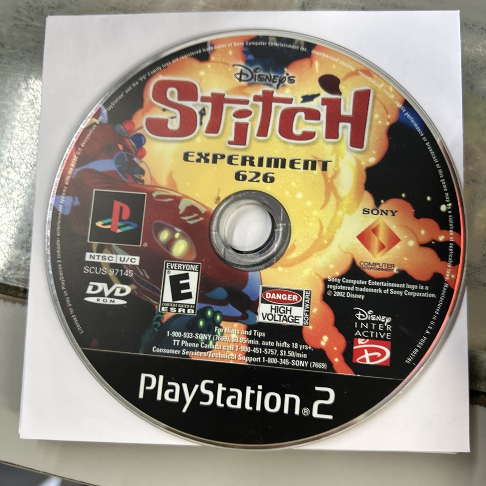 Disney Stitch Experiment 626 PS2 2002 Disc Only Tested Works